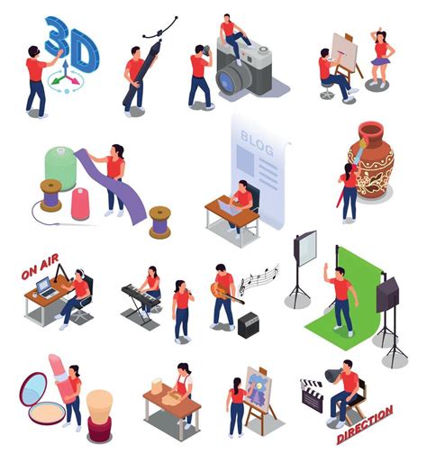 Art Creative Professions Set 13432040 Vector Art At Vecteezy