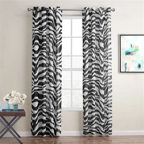 Black And White Window Curtains Printed Striped Curtains For The