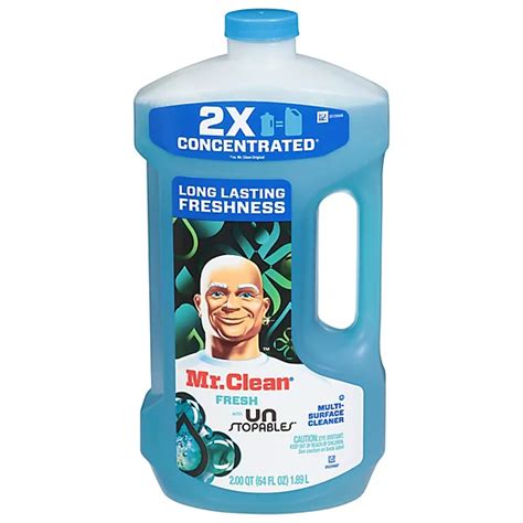 Mr Clean Multi Surface Cleaner With Unstopables 2x Concentrated Fresh Scent 64 Fl Oz 64