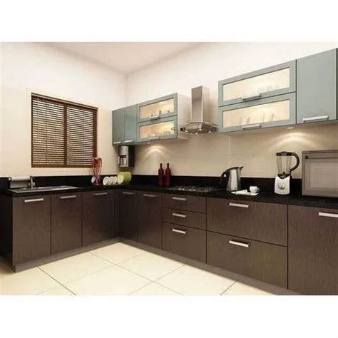 Wooden L Shape Membrane Modular Kitchen Warranty 5 Year At Rs 80000