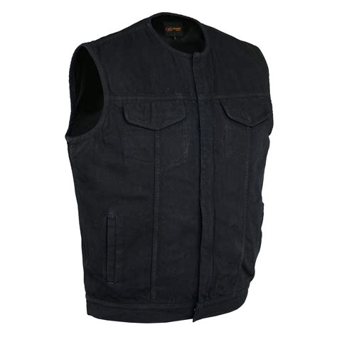 Daniel Smart Mens Vest Unique Black Denim Without Collar Design