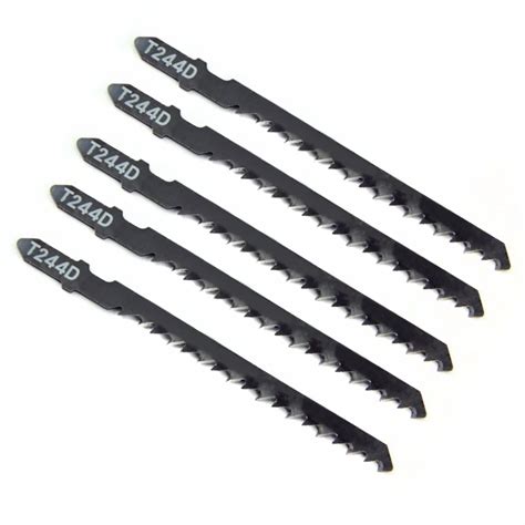 5pcs T244D HCS T Shank Curved Jigsaw Blades For Wood Fast Cutting 100mm