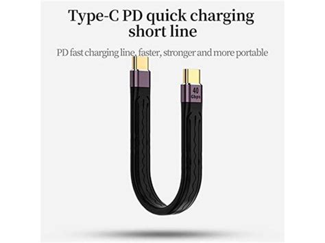 Fast Charging Data Cable 40gb Double Ended Flexible Ultra Short Cable C Short Cable Usb C Male