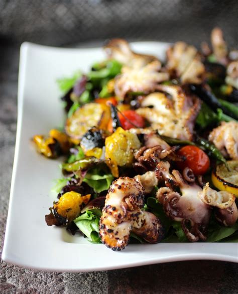 Charred Baby Octopus Salad Taste With The Eyes