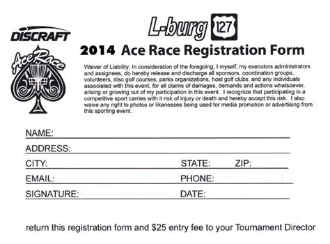 Ace Race Registrationwaiver Ldg Sponsoredaffiliated Tournaments