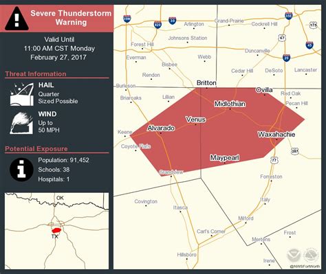 Nws Fort Worth On Twitter ⚠️ Take Cover Severe Thunderstorm Warning