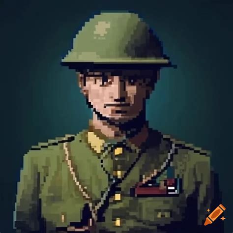 Pixel Art Of A Soldier In World War I On Craiyon