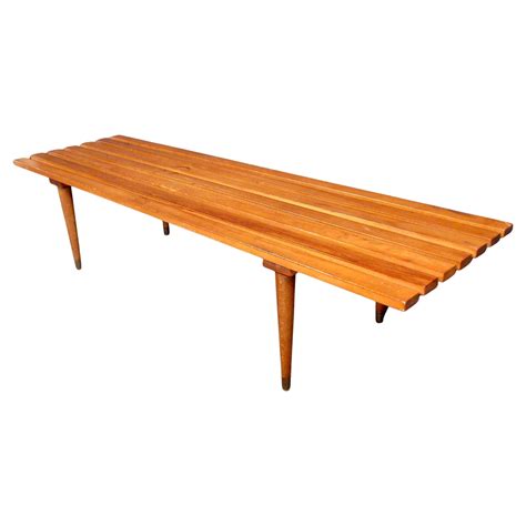 Expandable Danish Mid Century Modern Slat Bench At 1stdibs Mid Century Expandable Slat Bench