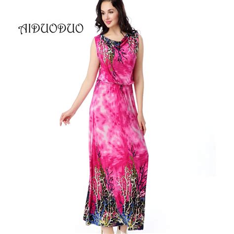 2016 Nueva Sexy Sin Mangas Maxi Largo Bohemio De La Playa Vestido De