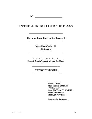 Fillable Online Supreme Courts State Tx Estate Of Jerry Don Catlin