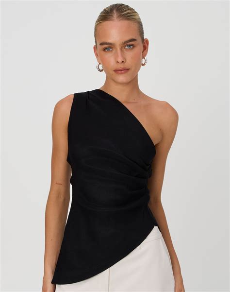 Asymmetrical Ruched One Shoulder Top In 2024 Asymmetrical Top Outfit