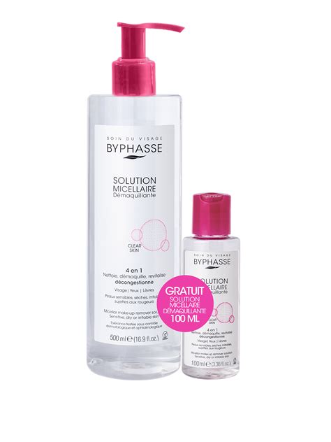 Pack Solution Micellaire Demaquillante Doseur 500ml 100ml Byphasse