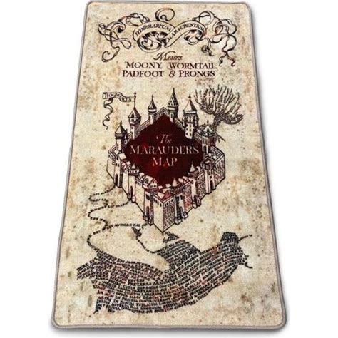 Tapis Harry Potter Carte du Maraudeur Beige Synthétique