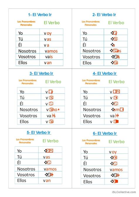 El Verbo Ir Español Ele Hojas De Trabajo Pdf And Doc