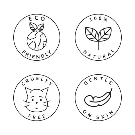 Premium Vector Set Of Simple Icons Eco Friendly Natural Cruelty Free