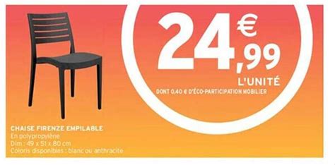 Promo Chaise Firenze Empilable Chez Intermarch Icatalogue Fr