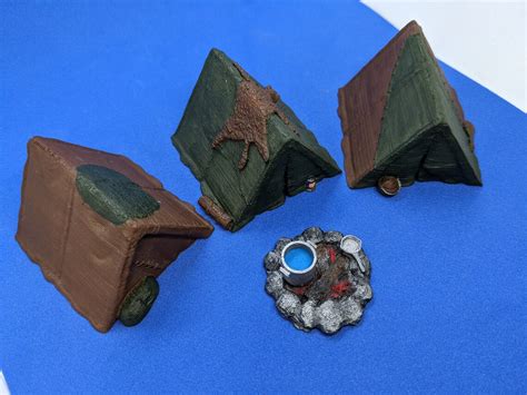 Adventurer Camp Campsite Set 28mm 156 Scale Miniature Dnd Etsy