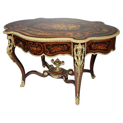 French Th Century Louis Xv Style Ebonized Wood And Gilt Bronze