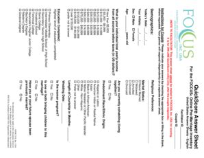 Online Pre Marriage Inventory Quickscore Answer Sheet