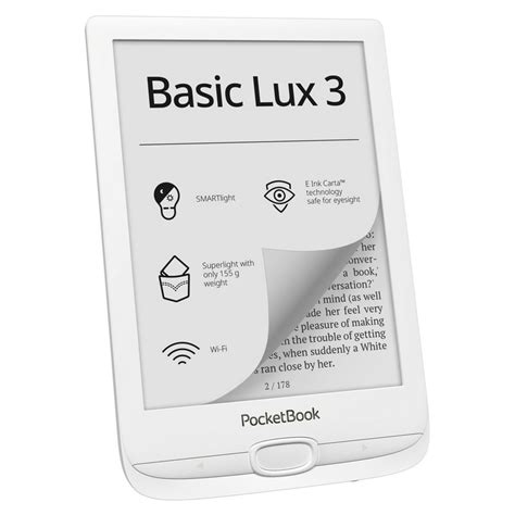 PocketBook Basic Lux 3 eReader 6" 8GB Blanco | PcComponentes.com