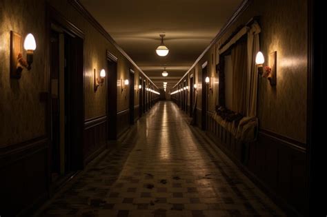 Premium Ai Image An Atmospheric Shot Of A Long Dimly Lit Hallway