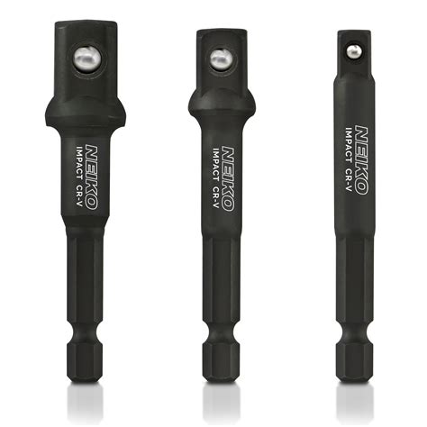 NEIKO 00229A Socket Adapter Set, 3-Piece Combo, 1/4, 3/8, 1/2-Inch