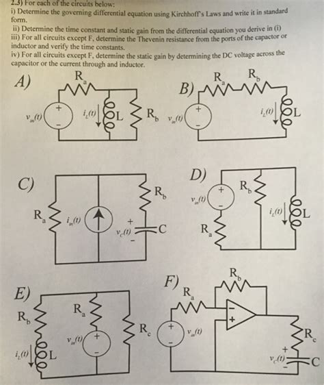 Solved For Each Of The Circuits Below Determine The