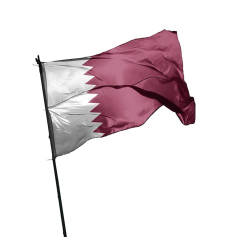 Premium Photo Isolated Qatar Flag On White Background