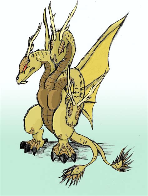 Ghidorah Sketch Digitally Colored Oc Rgodzilla