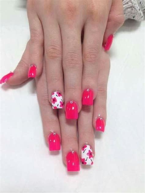 Pin On Decoración De Uñas White Nail Designs Hot Pink Nails Acrylic