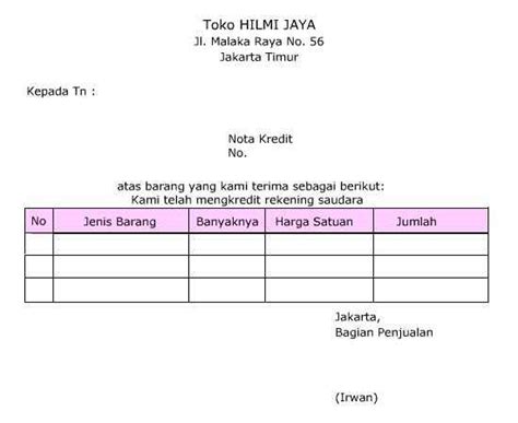 Gambar Contoh Nota Kredit Cara Membuat Contoh Nota Kredit Youtube Janick Hane