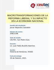 MACROTRANSFORMACIONES DE LA REFORMA LIBERAL Y SU IMPACTO EN LA ECONOMÍA