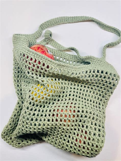 Shopping Bag Crochet Pattern Grocery Tote Handmade Tutorial Market Bag