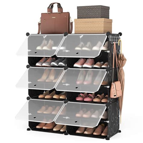 Rojasop Portable Shoe Rack Organizer 6 Tier Shoe Cabinet 24 Pair Shoe