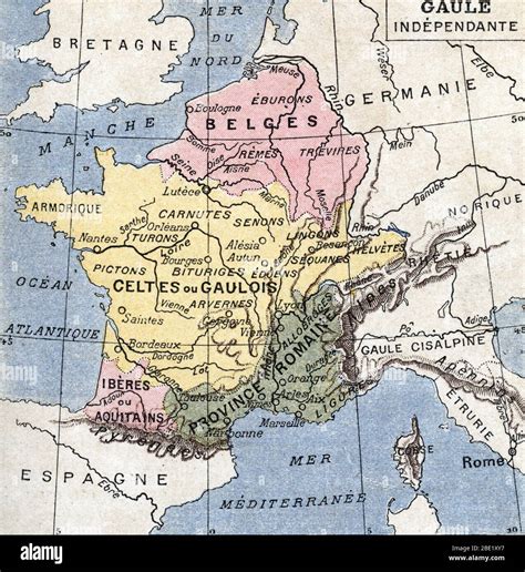 Carte De La Gaule Ind Pendante Au Er Siecle Avant Jc Avant La