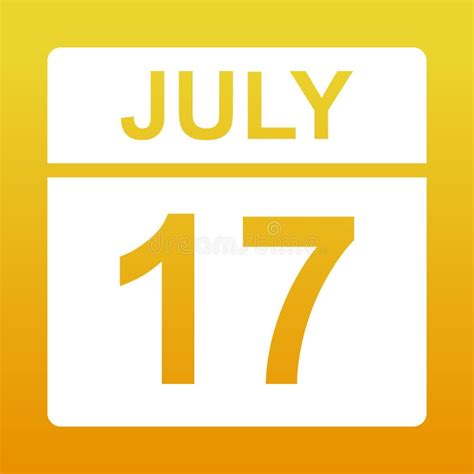 July 17 Day On The Calendar Stock Vector Illustration Of