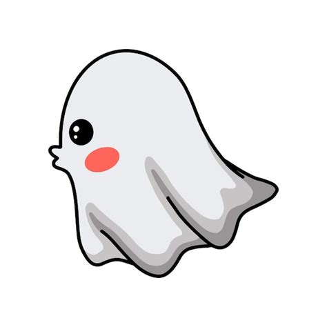 Dibujos Animados Lindo Fantasma Blanco De Halloween Vector Premium