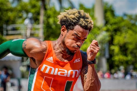 Um Track Star Set Goal Sprinted Toward It The Miami Hurricane