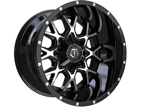 TIS Machined Gloss Black 549 Wheels Havoc Offroad