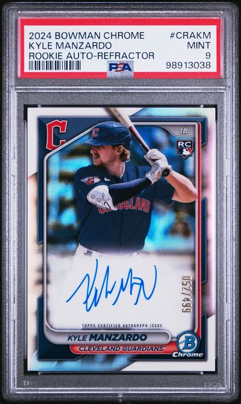 Bowman Chrome Rc Autos Refractor Kyle Manzardo Rookie Rc