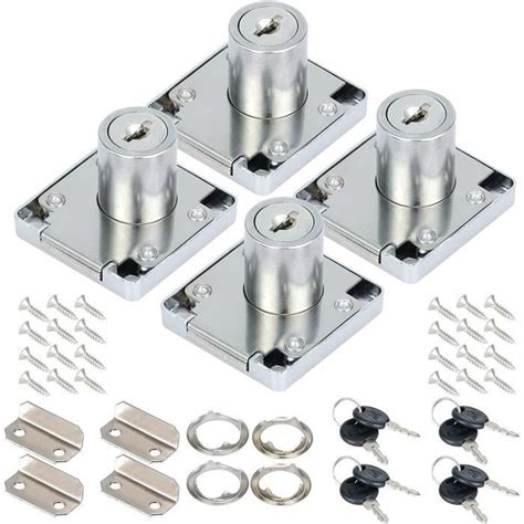 Lot de 4 serrures à came serrure d armoire en alliage de zinc 22 mm