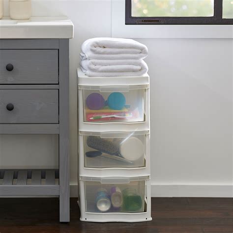 Life Story Classic 3 Shelf Storage Organizer Plastic Drawers White 4