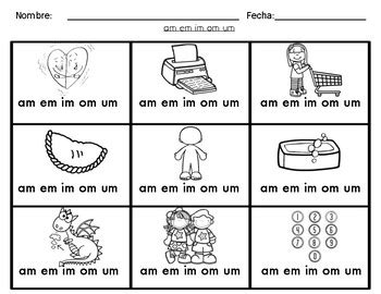 Sílabas Con am em im om um by Kindergarten Maestra TPT