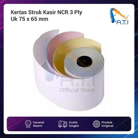 Jual Kertas Struk Kasir Ncr 3 Ply Uk 75 X 65 Mm Telstruk 75x65 Paper