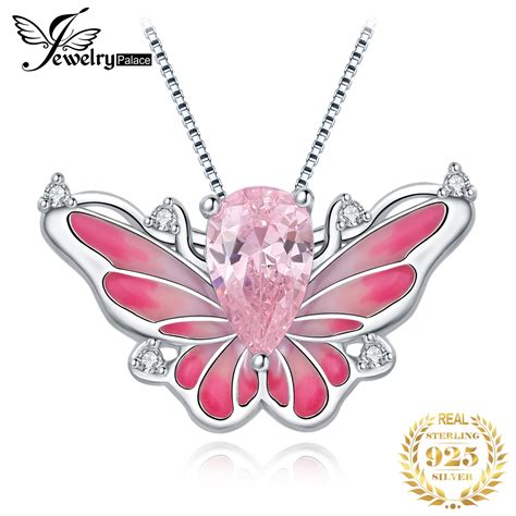 JewelryPalace New Arrival Flying Wings Butterfly Pear Cut Pink Gemstone