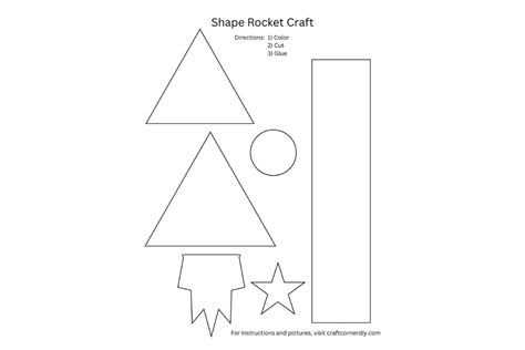 Easy Shape Rocket Craft: Free Printable