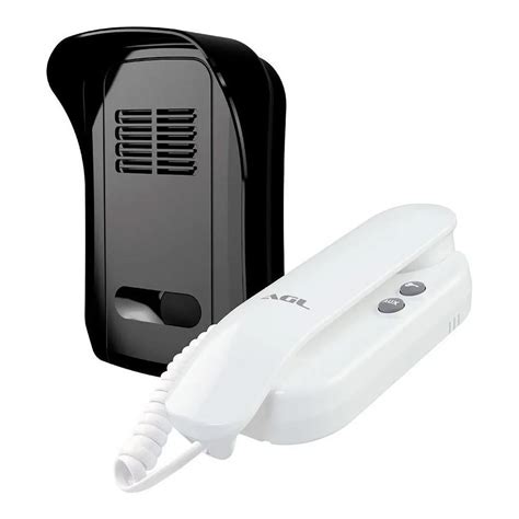 Porteiro Eletrônico WIFI Agl Home P10 x 1 Monofone Preto E Branco