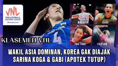 Klasemen Vnl Week Jepang Digdaya Korea Gak Diajak Gabi Dan