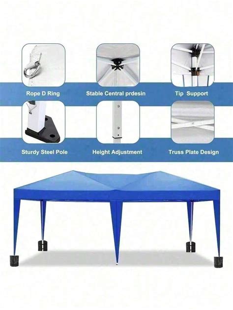 Toldo Plegable De 10 X20 Con 6 Paredes Laterales Desmontables Refugio