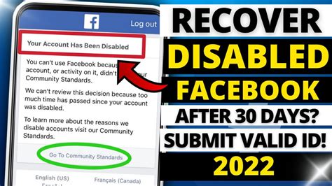 How To Recover Disabled Facebook Account Disabled Facebook In Days